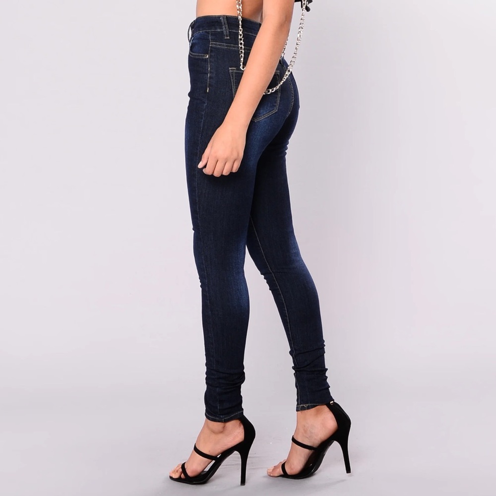 Pre-loved High Rise Skinny Jeans-Dark Blue - Picture 8 of 9